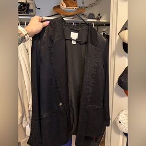 H&M Leopard Print Black Blazer